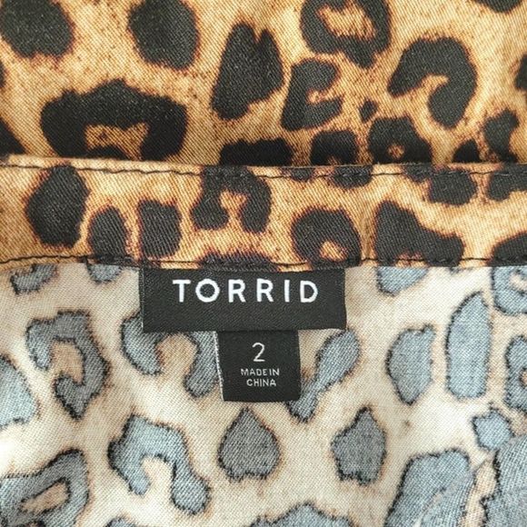 TORRID MIDI CHALLIS SHIRT DRESS Leopard Print - Picture 7 of 7